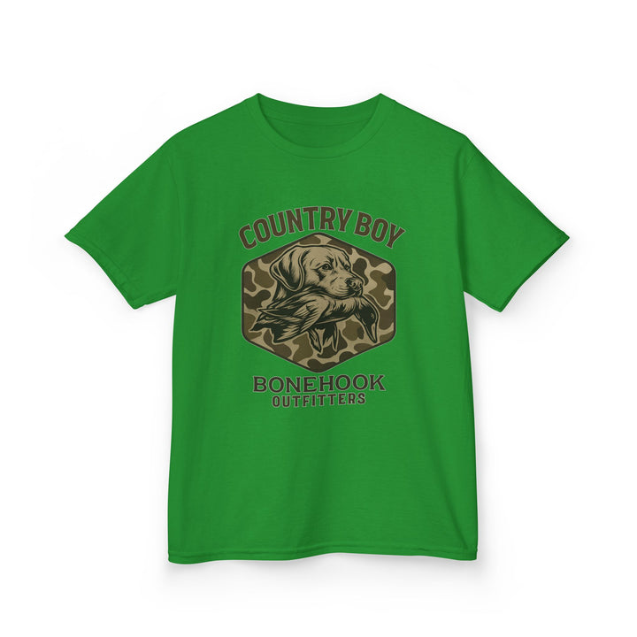 Boys’ Country Boy Dog Camo Tee – Bonehook Youth Outdoor Shirt