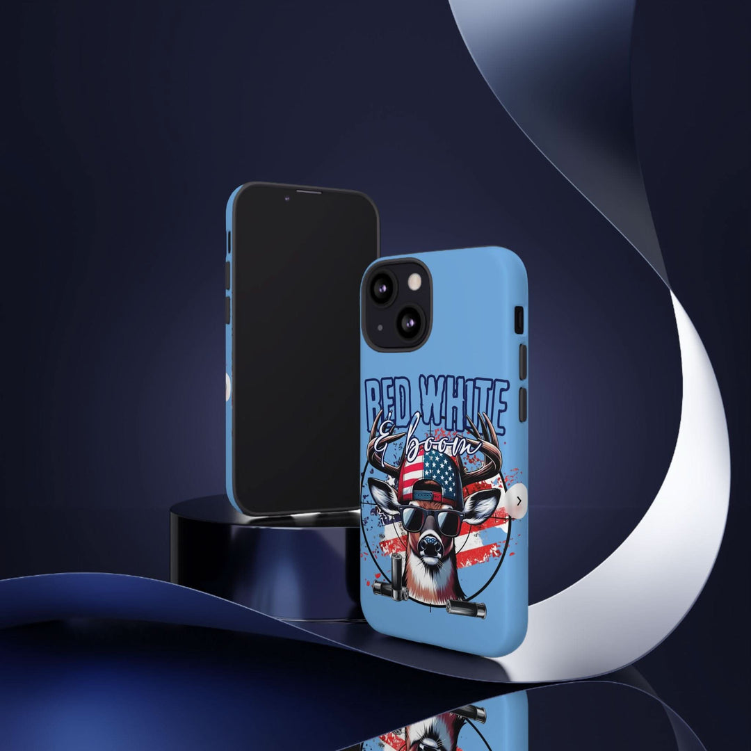 Red, White & Boom Deer iPhone Case – Patriotic Buck 4th of July Design