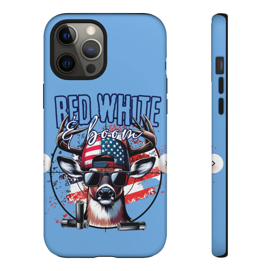 Red, White & Boom Deer iPhone Case – Patriotic Buck 4th of July Design