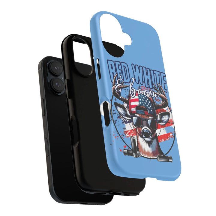Red, White & Boom Deer iPhone Case – Patriotic Buck 4th of July Design