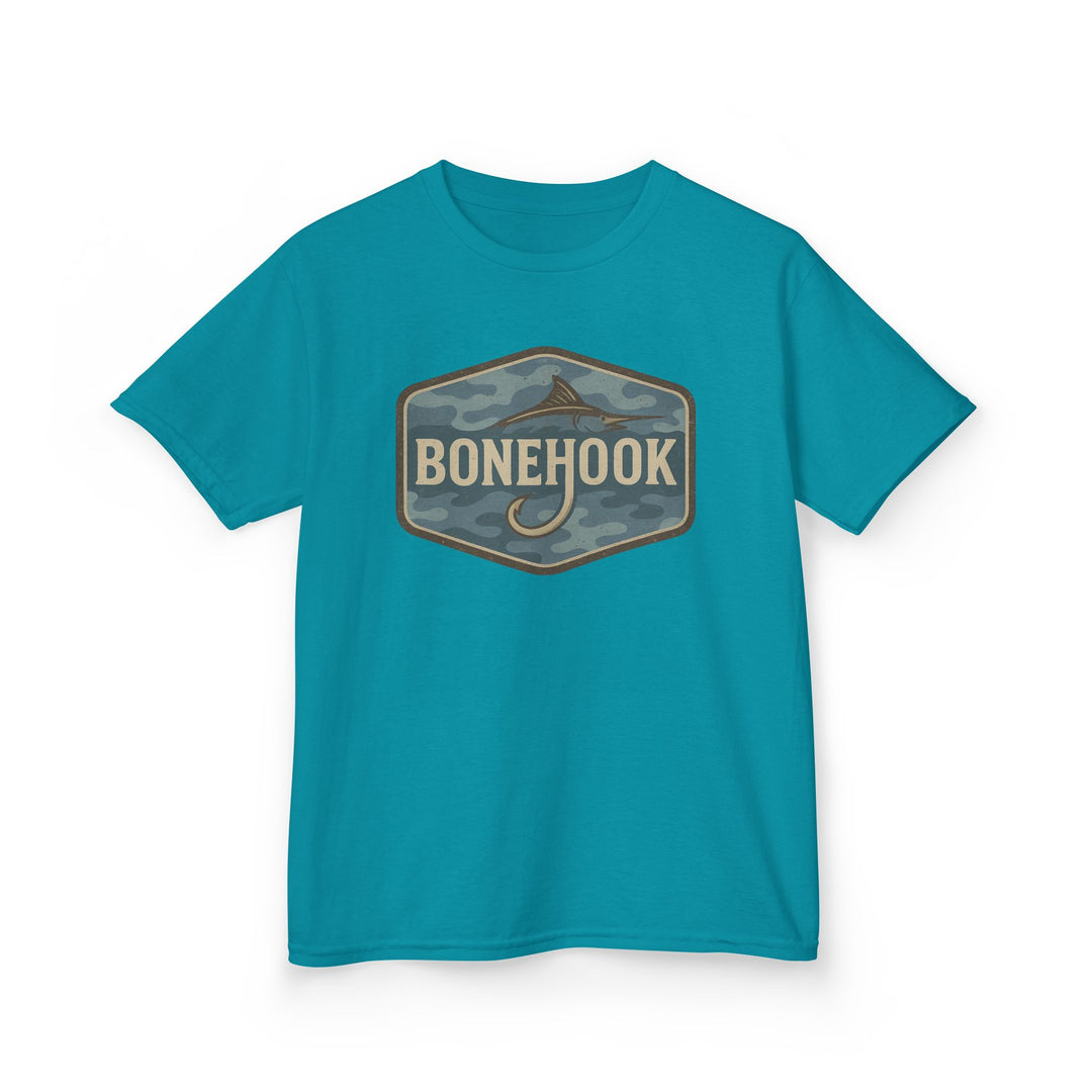 Boys’ Camo Hook Logo Tee – Bonehook Youth Outdoor Shirt