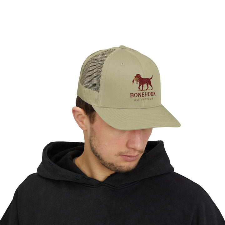 Snapback Trucker Cap - Bonehook Outfitters with County Dog and Duck Design