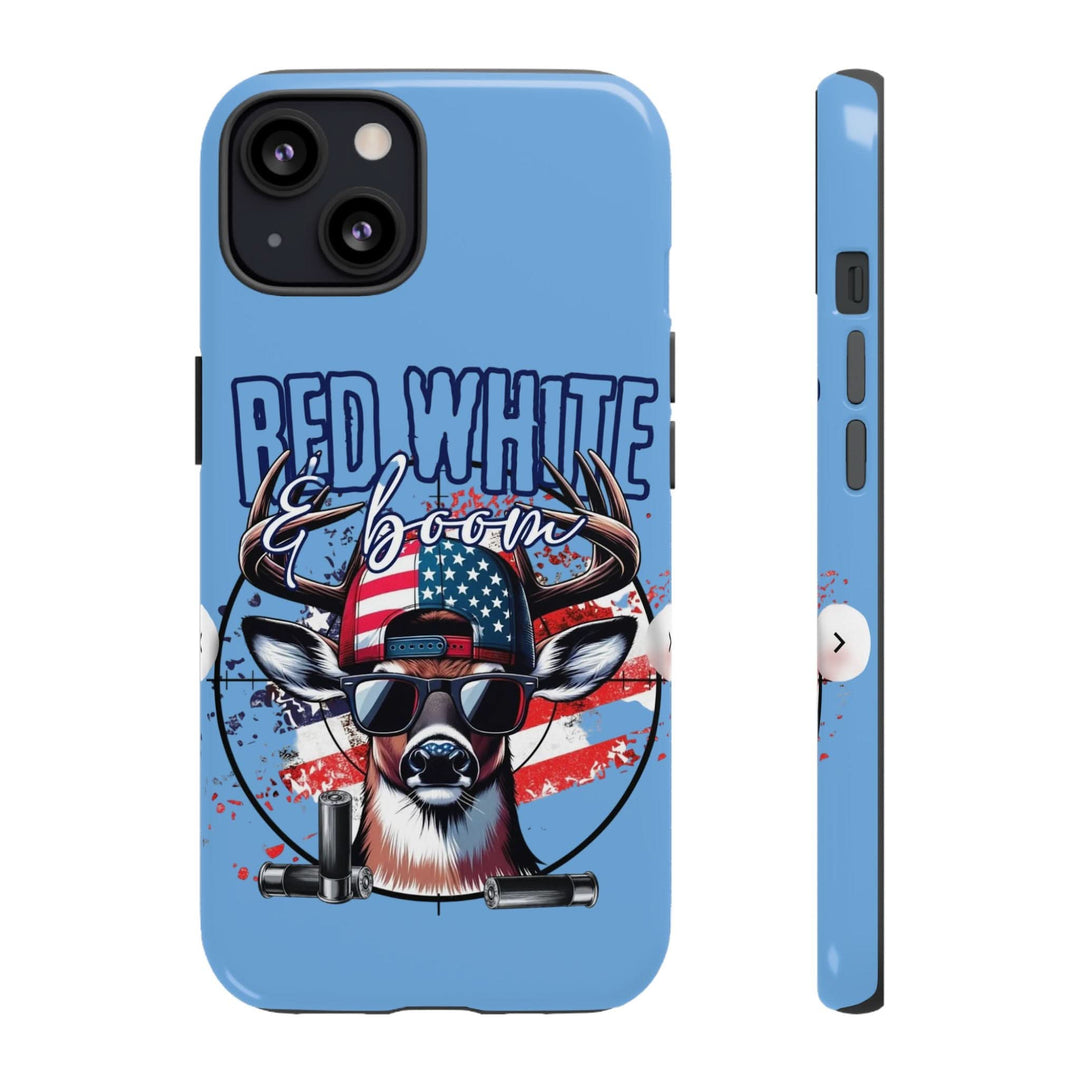 Red, White & Boom Deer iPhone Case – Patriotic Buck 4th of July Design