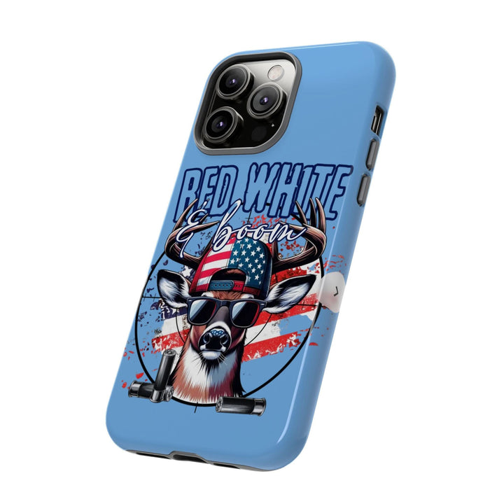 Red, White & Boom Deer iPhone Case – Patriotic Buck 4th of July Design