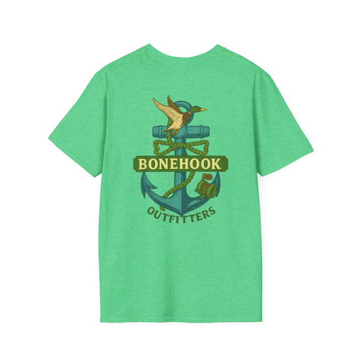 Bonehook Outfitters Women's Mallard & Anchor Tee – Sage Green