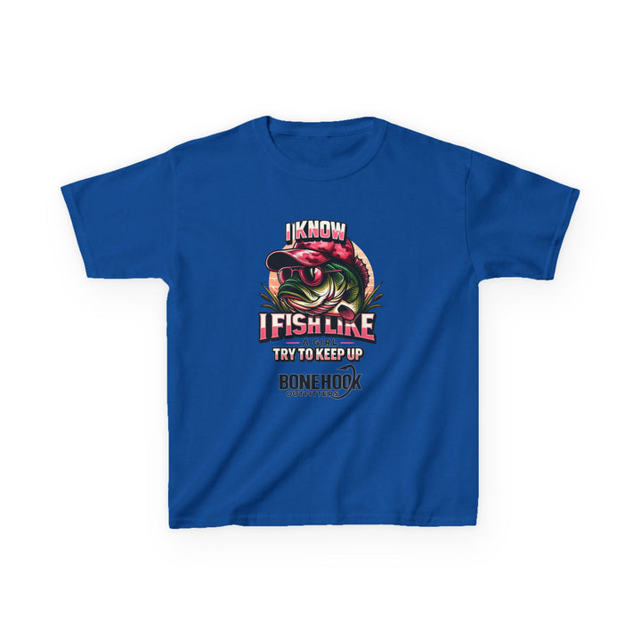 Girls’ “I Fish Like a Girl” Tee – Bonehook Youth Fishing Shirt