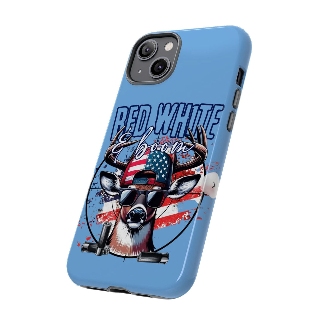 Red, White & Boom Deer iPhone Case – Patriotic Buck 4th of July Design