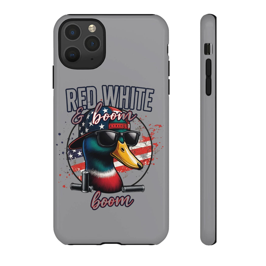 Red, White & Boom Duck iPhone Case – Patriotic Funny 4th of July Design