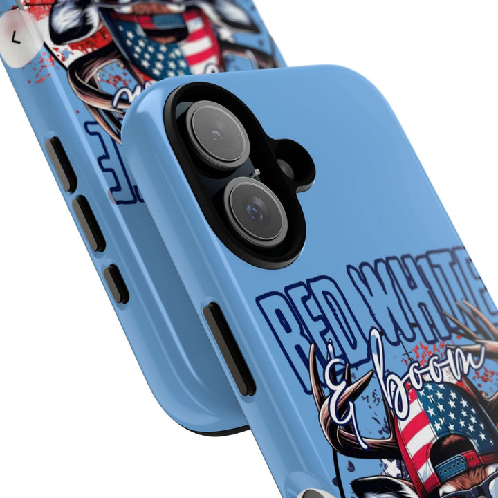 Red, White & Boom Deer iPhone Case – Patriotic Buck 4th of July Design