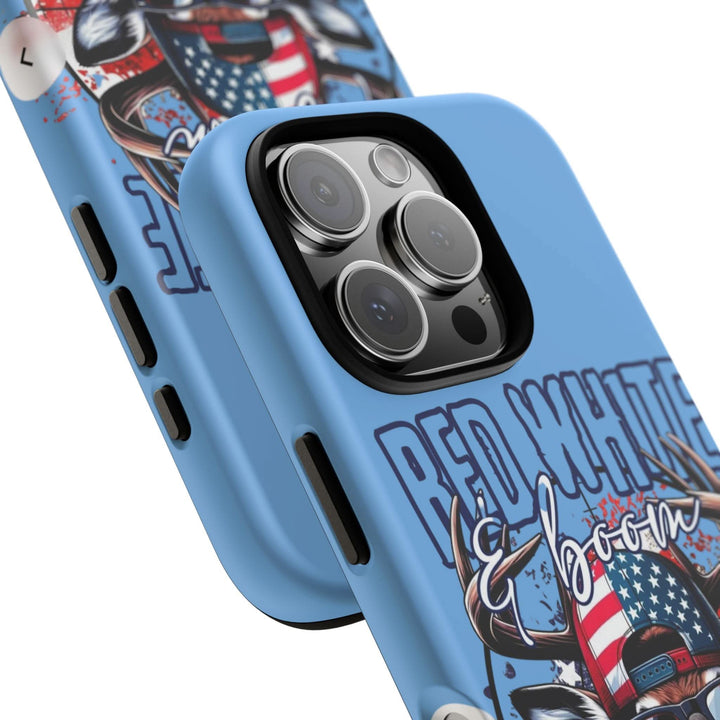 Red, White & Boom Deer iPhone Case – Patriotic Buck 4th of July Design