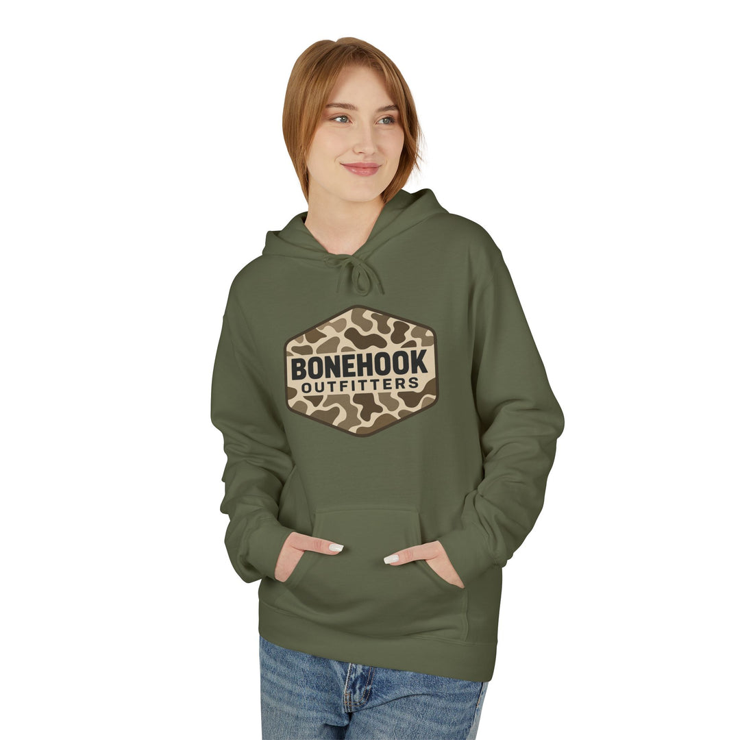 Camo Graphic Hoodie for Outdoor Enthusiasts, Unisex Warm Fleece Pullover, Casual Comfort, Great for Nature Lovers, Perfect as a Gift