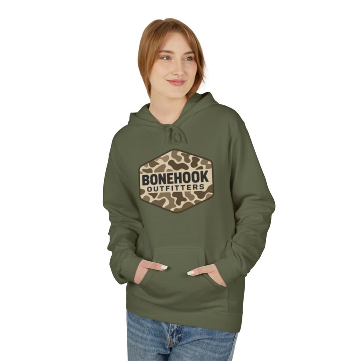 Camo Graphic Hoodie for Outdoor Enthusiasts, Unisex Warm Fleece Pullover, Casual Comfort, Great for Nature Lovers, Perfect as a Gift