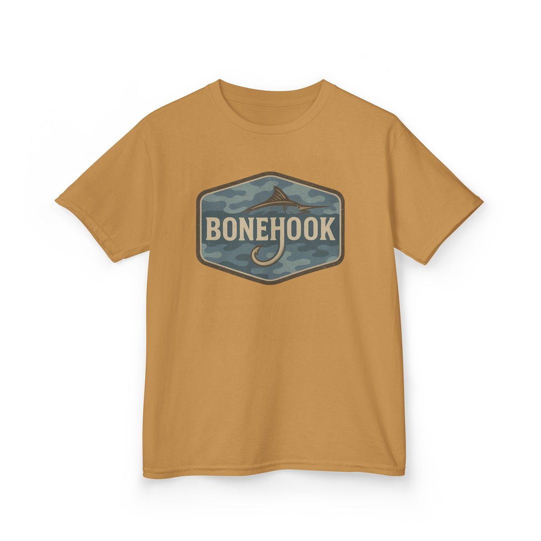 Boys’ Camo Hook Logo Tee – Bonehook Youth Outdoor Shirt