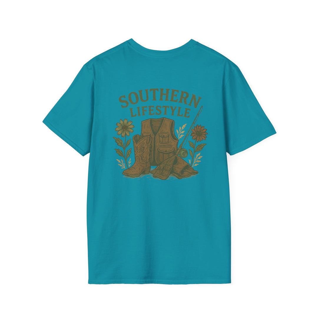 Southern Lifestyle Boot & Vest Tee – Women's Country Graphic (Mauve)
