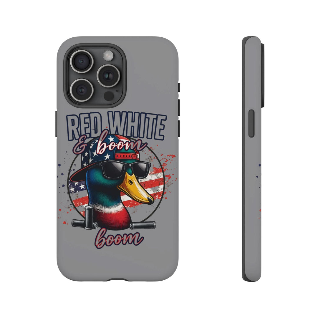Red, White & Boom Duck iPhone Case – Patriotic Funny 4th of July Design