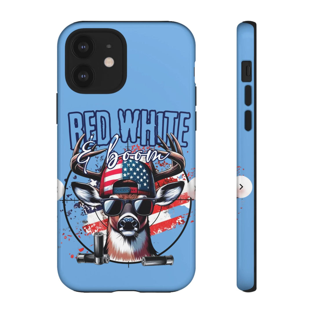 Red, White & Boom Deer iPhone Case – Patriotic Buck 4th of July Design