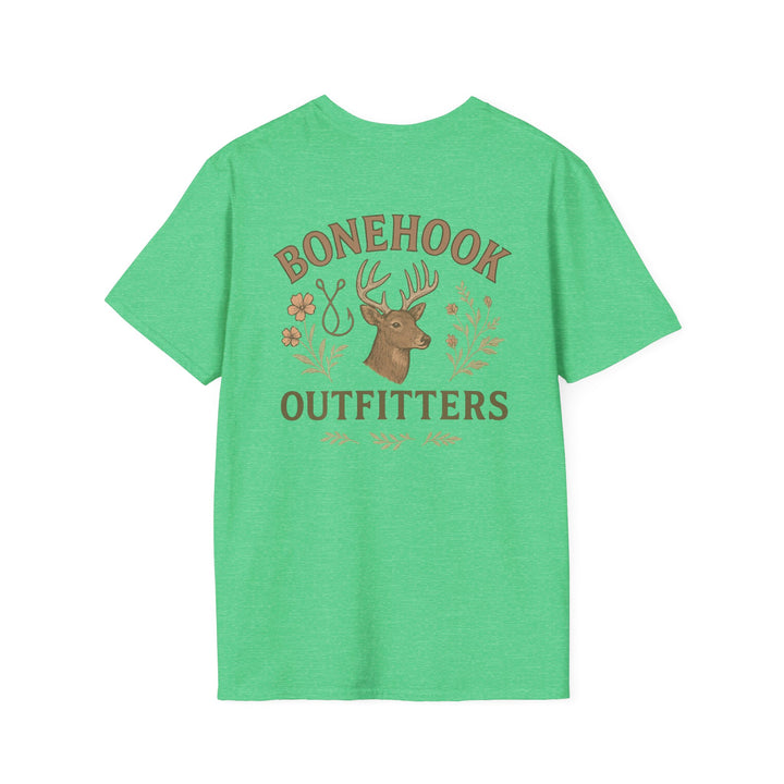 Bonehook Outfitters Women's Tee – Deer & Hook Design (Sage)