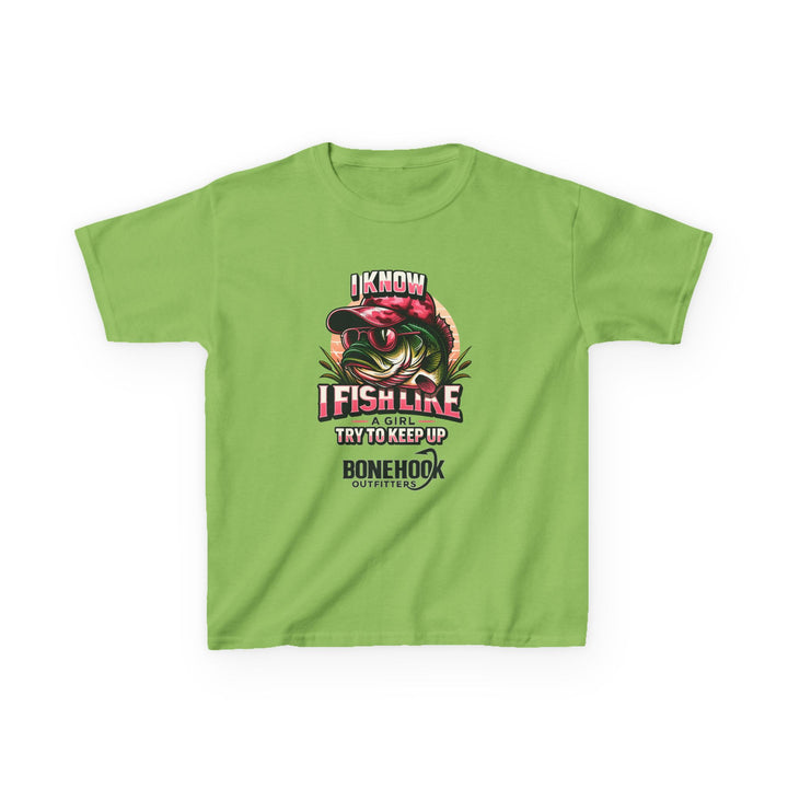Girls’ “I Fish Like a Girl” Tee – Bonehook Youth Fishing Shirt