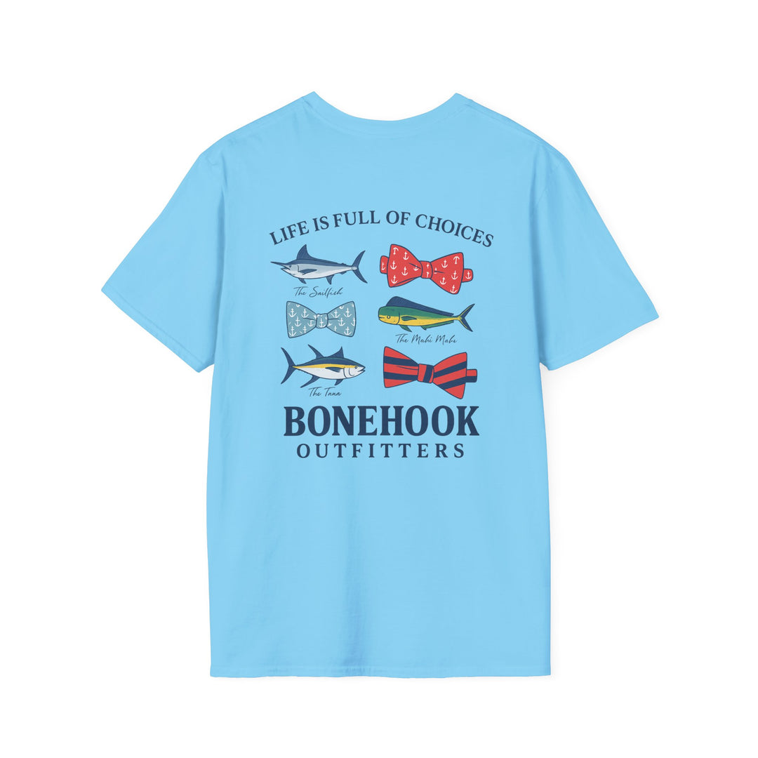 Women's "Life Is Full of Choices" Tee – Pink by Bonehook Outfitters