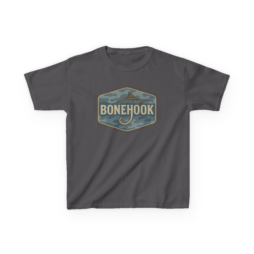 Boys’ Camo Hook Logo Tee – Bonehook Youth Outdoor Shirt