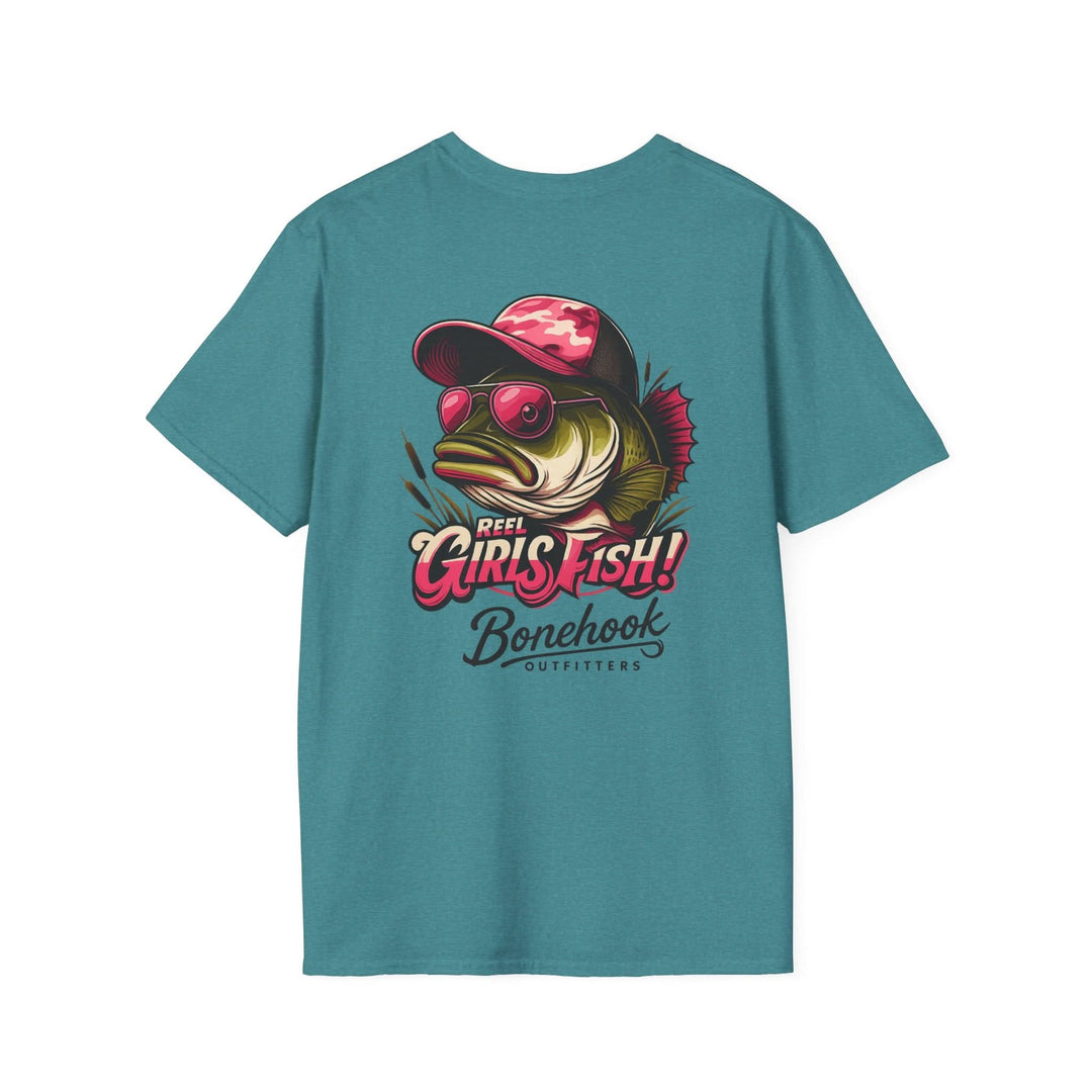 Reel Girls Fish! – Bass Graphic Tee by Bonehook Outfitters