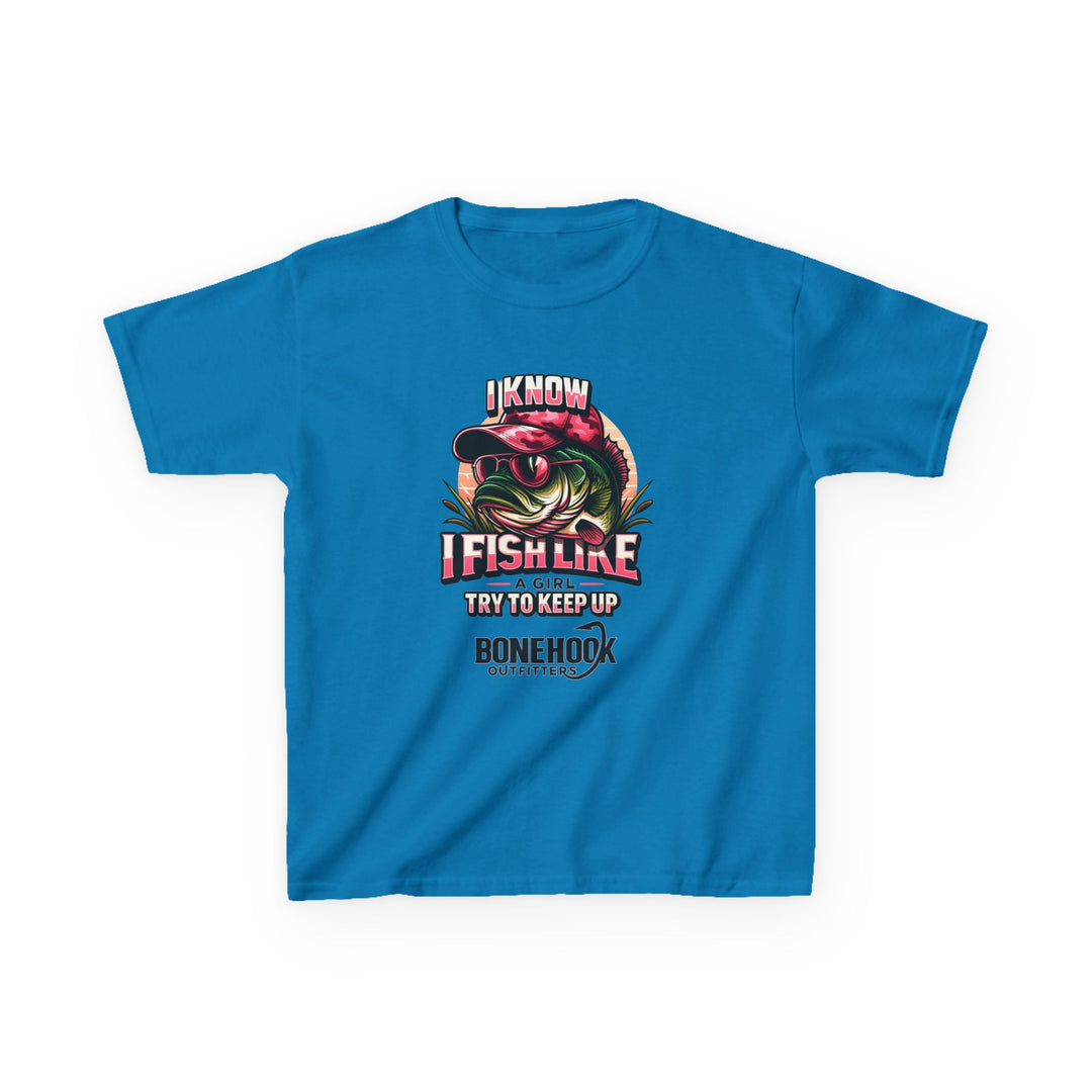 Girls’ “I Fish Like a Girl” Tee – Bonehook Youth Fishing Shirt