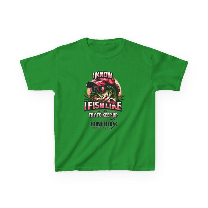 Girls’ “I Fish Like a Girl” Tee – Bonehook Youth Fishing Shirt