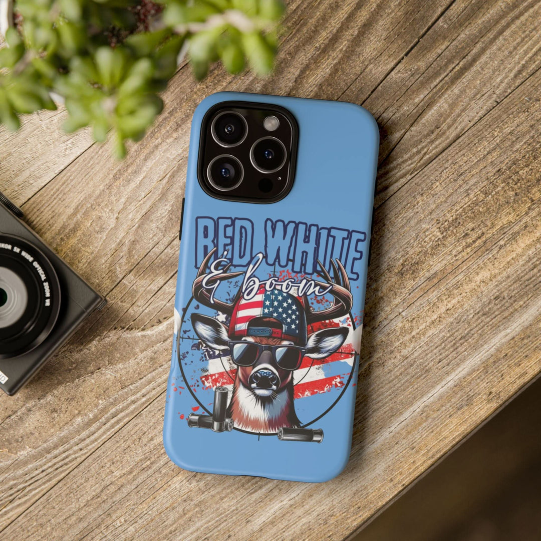 Red, White & Boom Deer iPhone Case – Patriotic Buck 4th of July Design