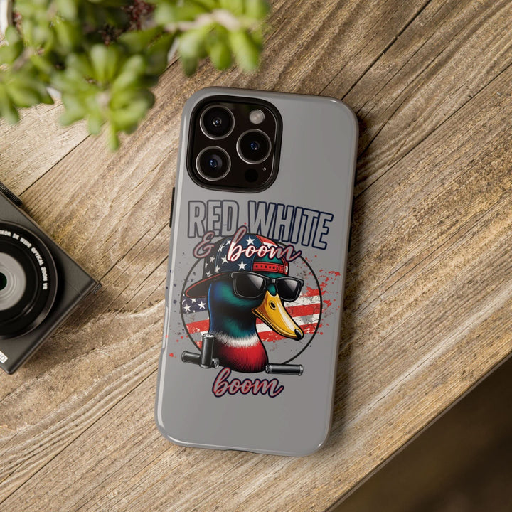 Red, White & Boom Duck iPhone Case – Patriotic Funny 4th of July Design