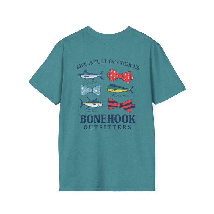 Women's "Life Is Full of Choices" Tee – Pink by Bonehook Outfitters