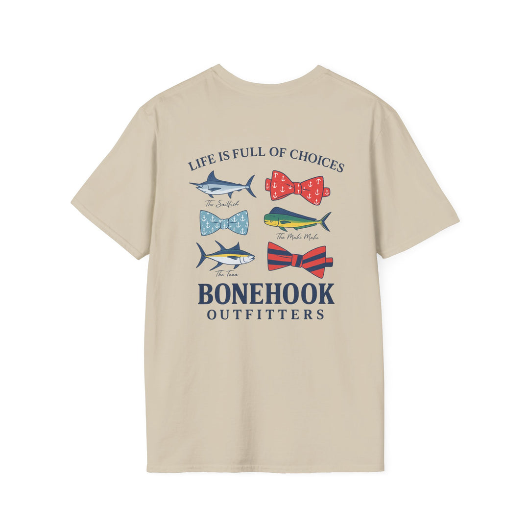 Women's "Life Is Full of Choices" Tee – Pink by Bonehook Outfitters