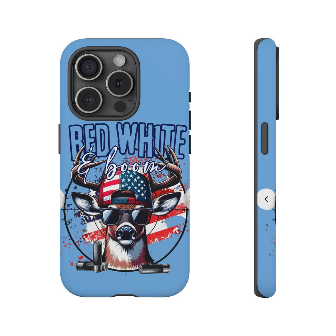 Red, White & Boom Deer iPhone Case – Patriotic Buck 4th of July Design