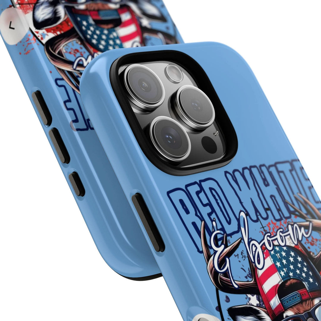 Red, White & Boom Deer iPhone Case – Patriotic Buck 4th of July Design
