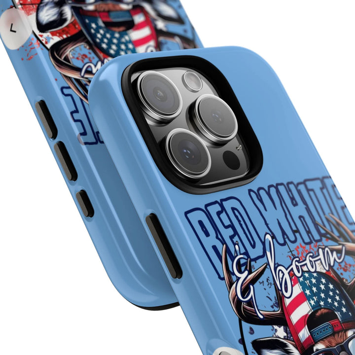 Red, White & Boom Deer iPhone Case – Patriotic Buck 4th of July Design