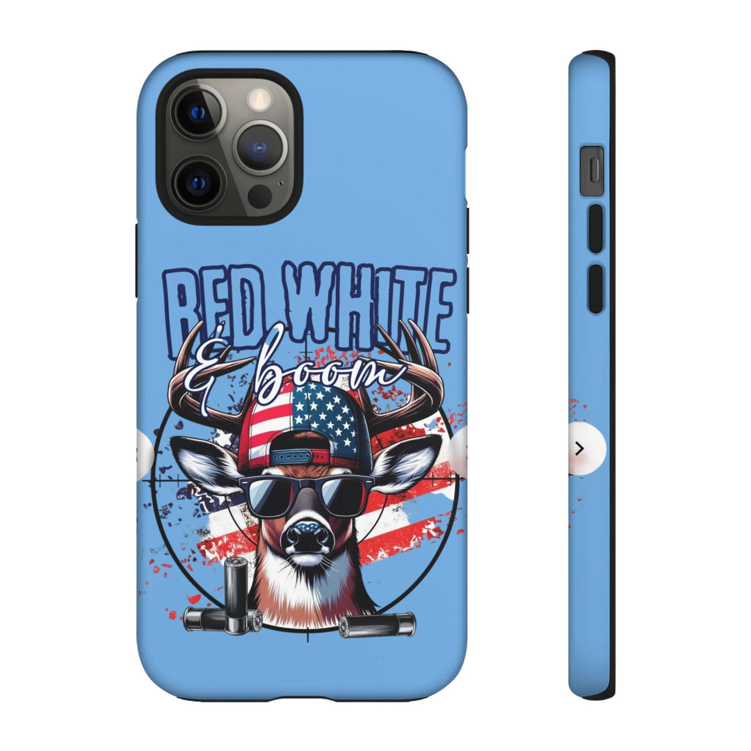 Red, White & Boom Deer iPhone Case – Patriotic Buck 4th of July Design