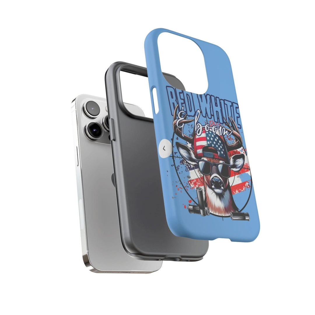 Red, White & Boom Deer iPhone Case – Patriotic Buck 4th of July Design