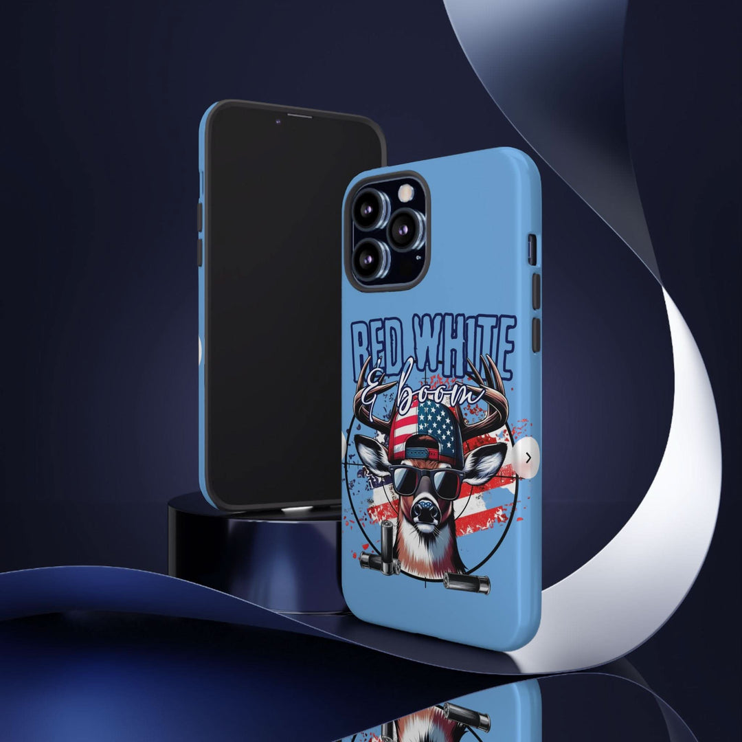 Red, White & Boom Deer iPhone Case – Patriotic Buck 4th of July Design