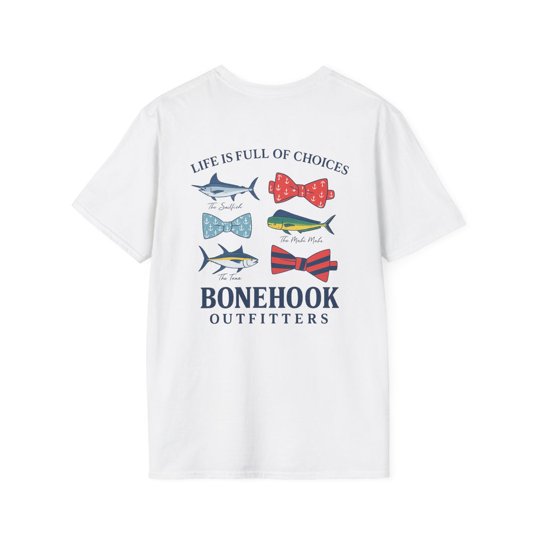 Women's "Life Is Full of Choices" Tee – Pink by Bonehook Outfitters