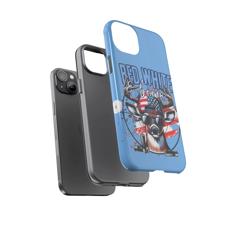 Red, White & Boom Deer iPhone Case – Patriotic Buck 4th of July Design