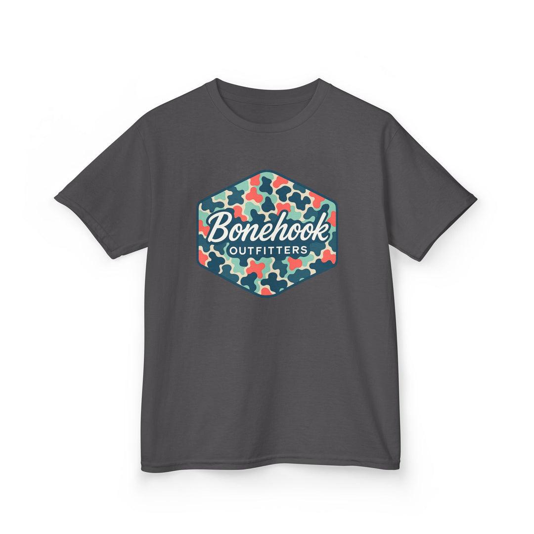 Girls’ Camo Logo Tee – Pink Bonehook Youth Shirt