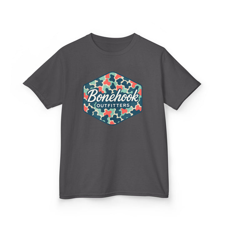 Girls’ Camo Logo Tee – Pink Bonehook Youth Shirt