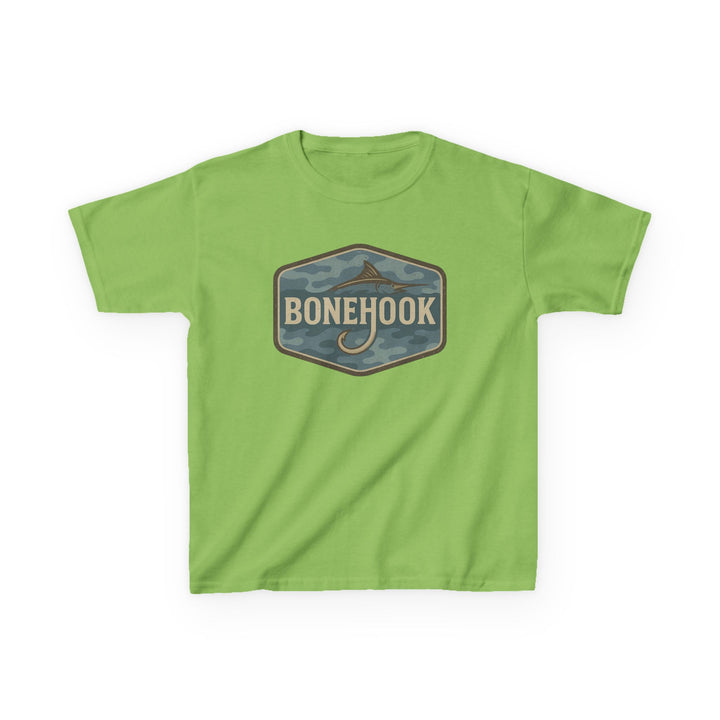 Boys’ Camo Hook Logo Tee – Bonehook Youth Outdoor Shirt