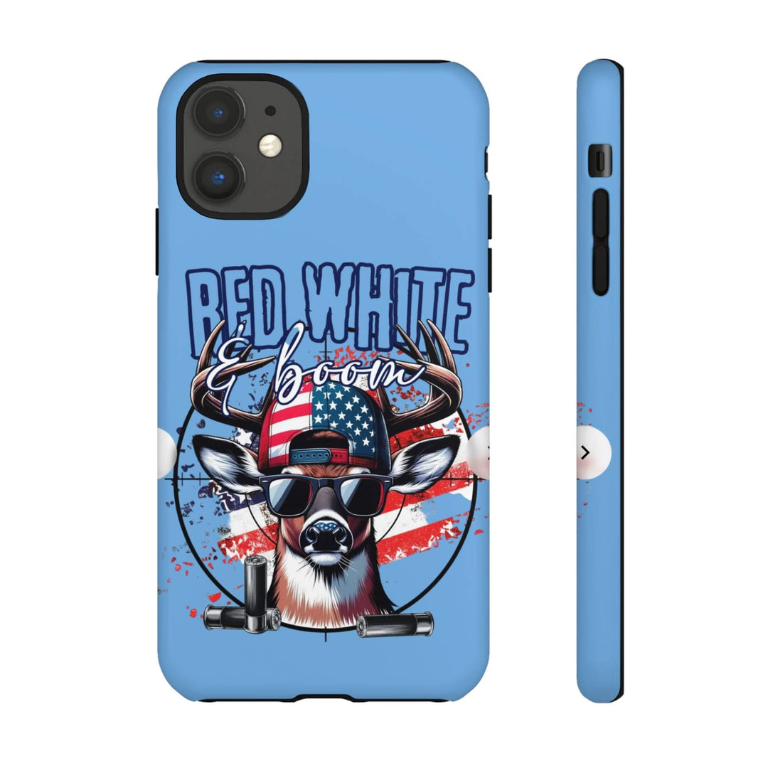 Red, White & Boom Deer iPhone Case – Patriotic Buck 4th of July Design