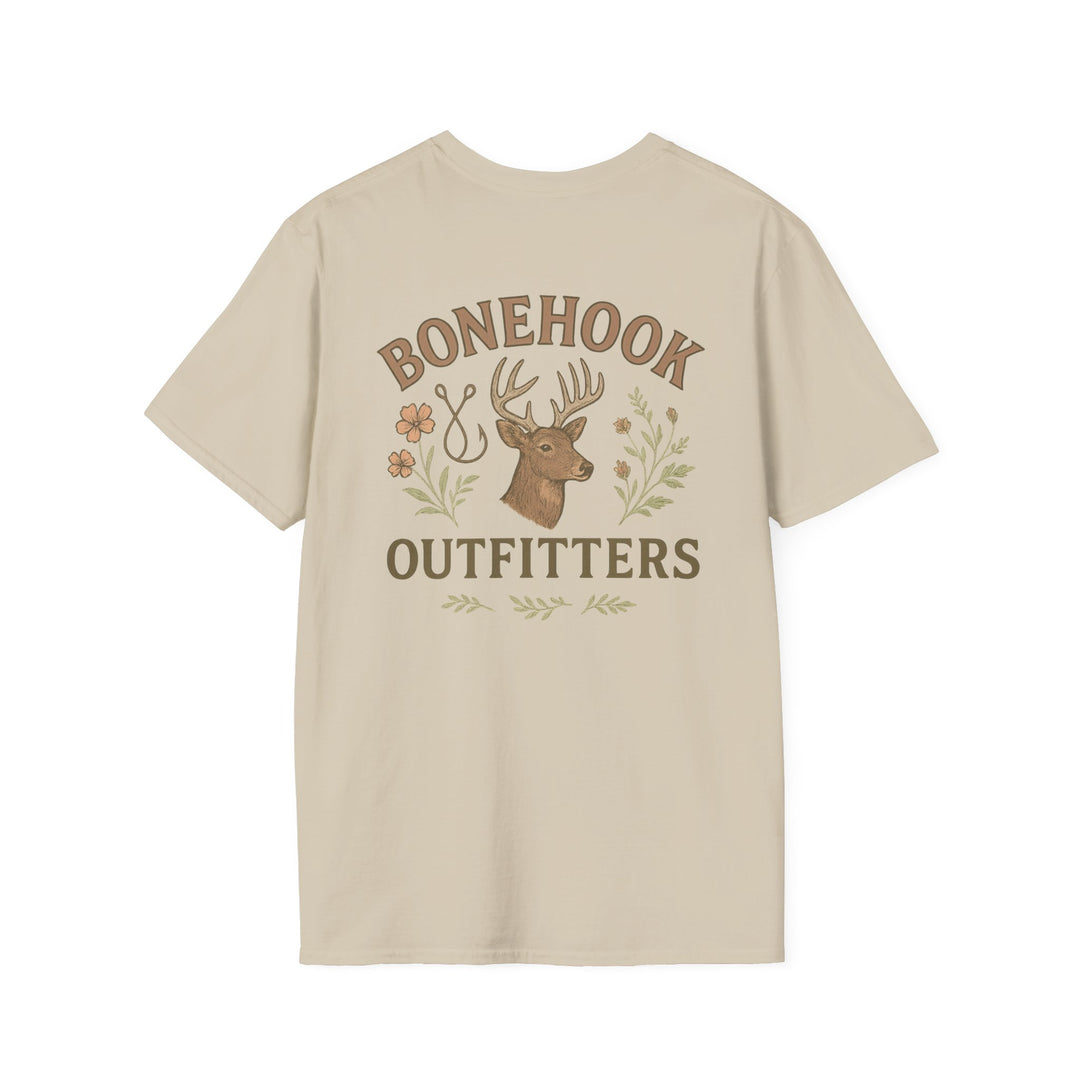 Bonehook Outfitters Women's Tee – Deer & Hook Design (Sage)