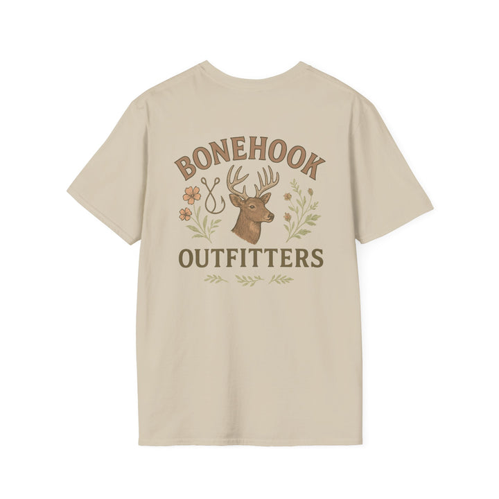 Bonehook Outfitters Women's Tee – Deer & Hook Design (Sage)