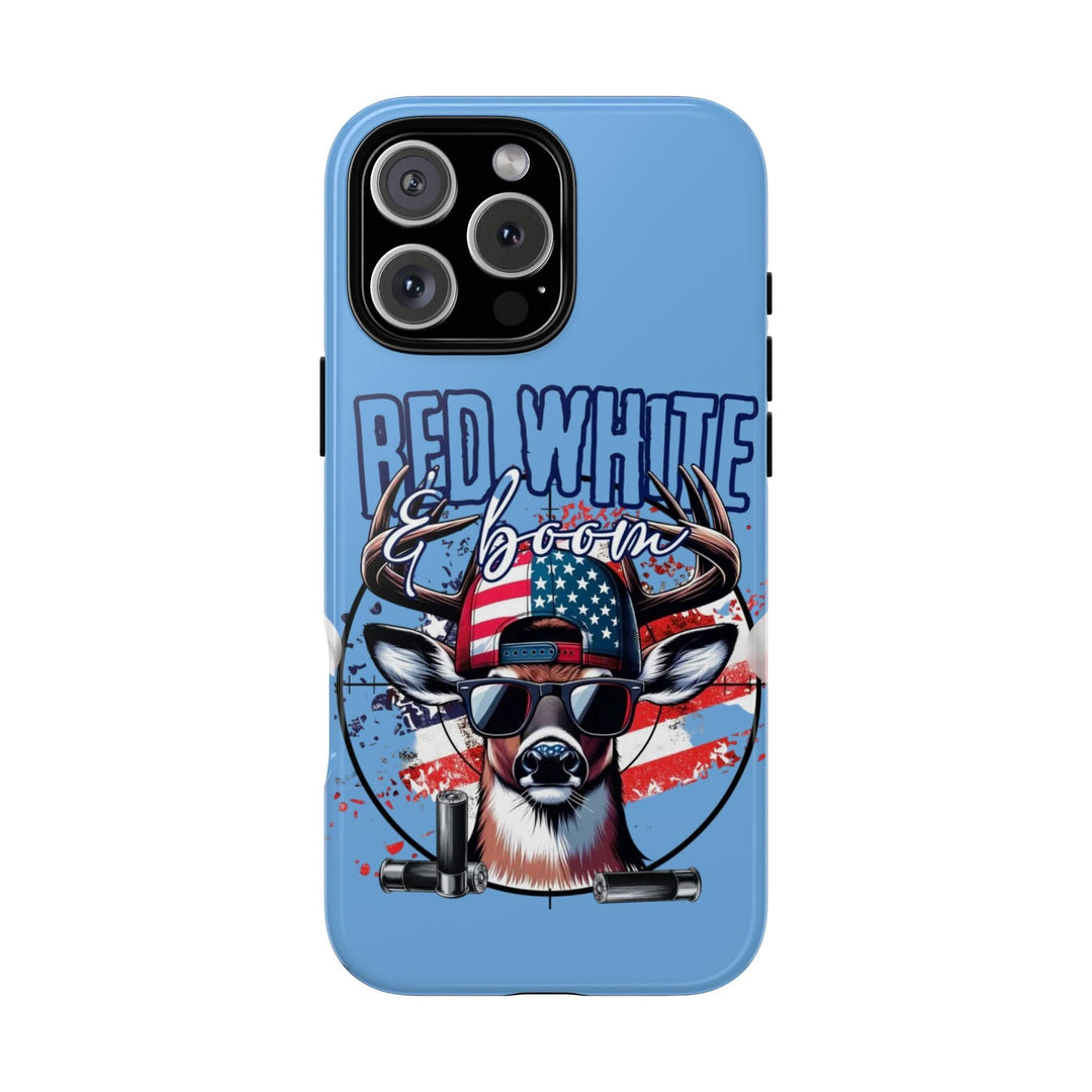 Red, White & Boom Deer iPhone Case – Patriotic Buck 4th of July Design