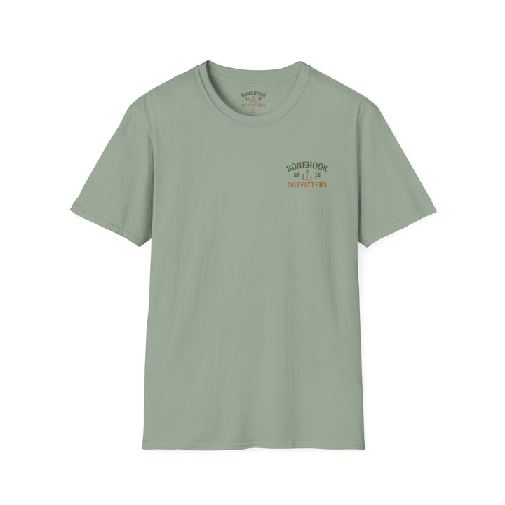 Bonehook Outfitters Women's Tee – Deer & Hook Design (Sage)