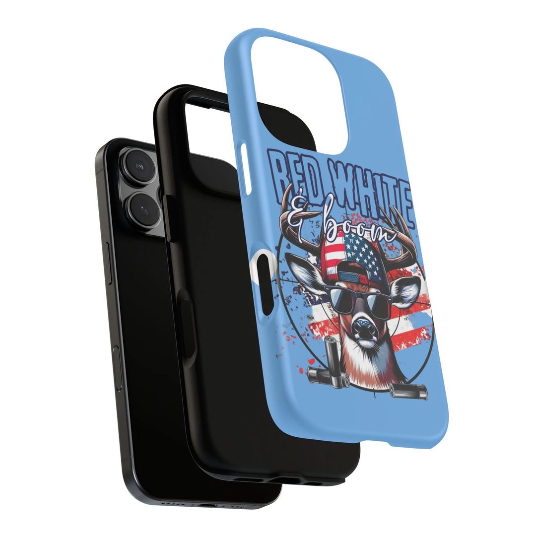Red, White & Boom Deer iPhone Case – Patriotic Buck 4th of July Design