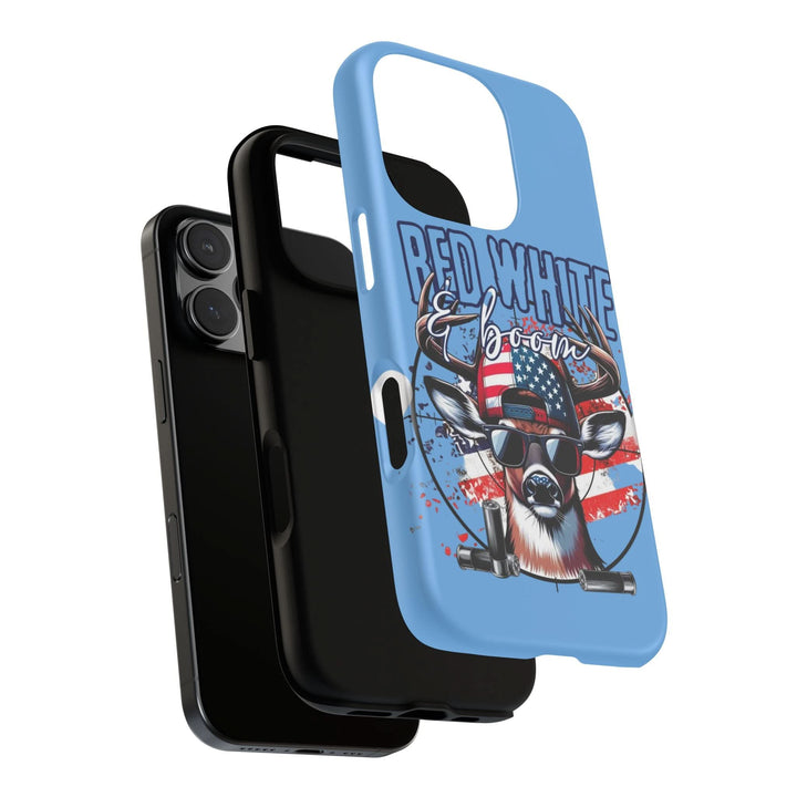Red, White & Boom Deer iPhone Case – Patriotic Buck 4th of July Design