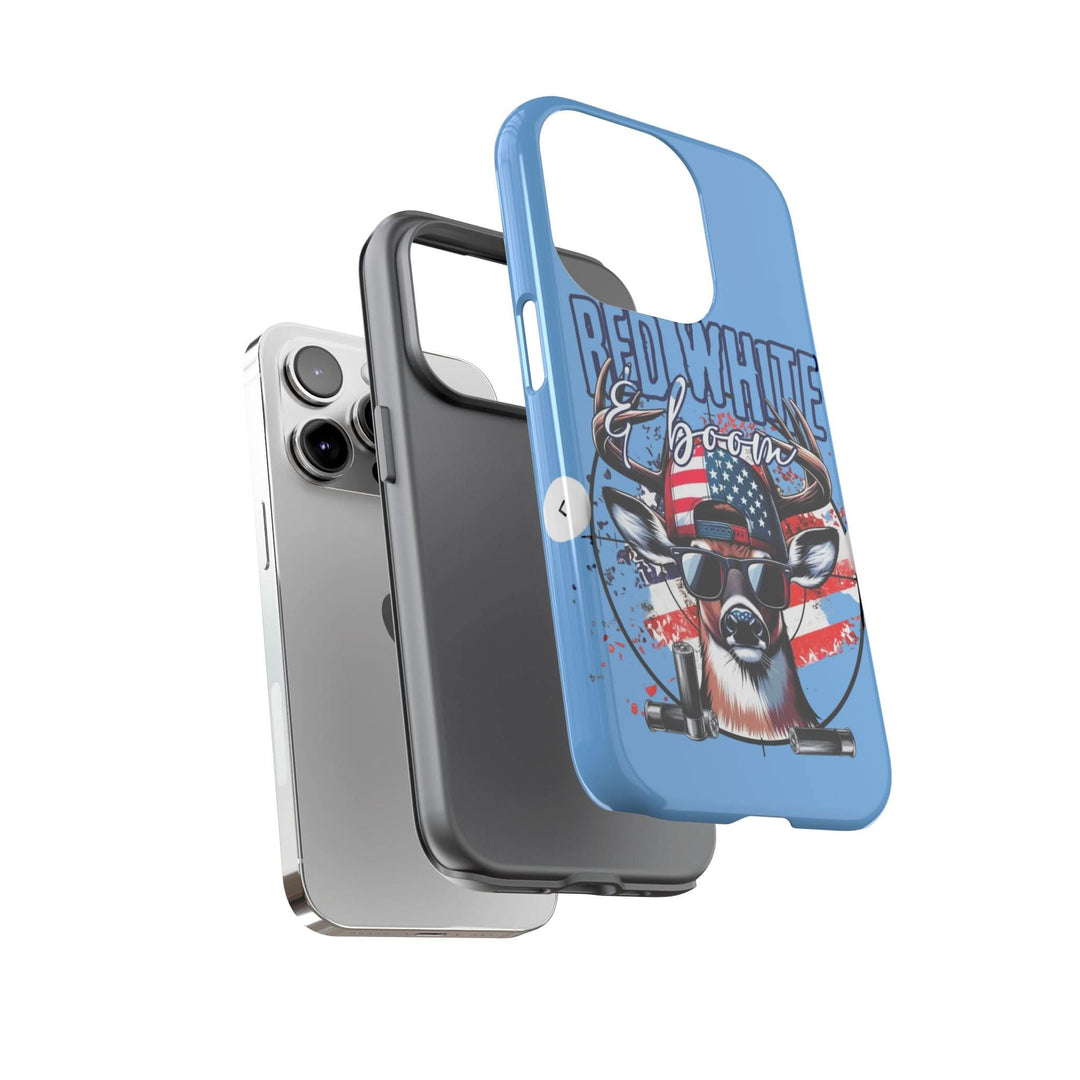 Red, White & Boom Deer iPhone Case – Patriotic Buck 4th of July Design